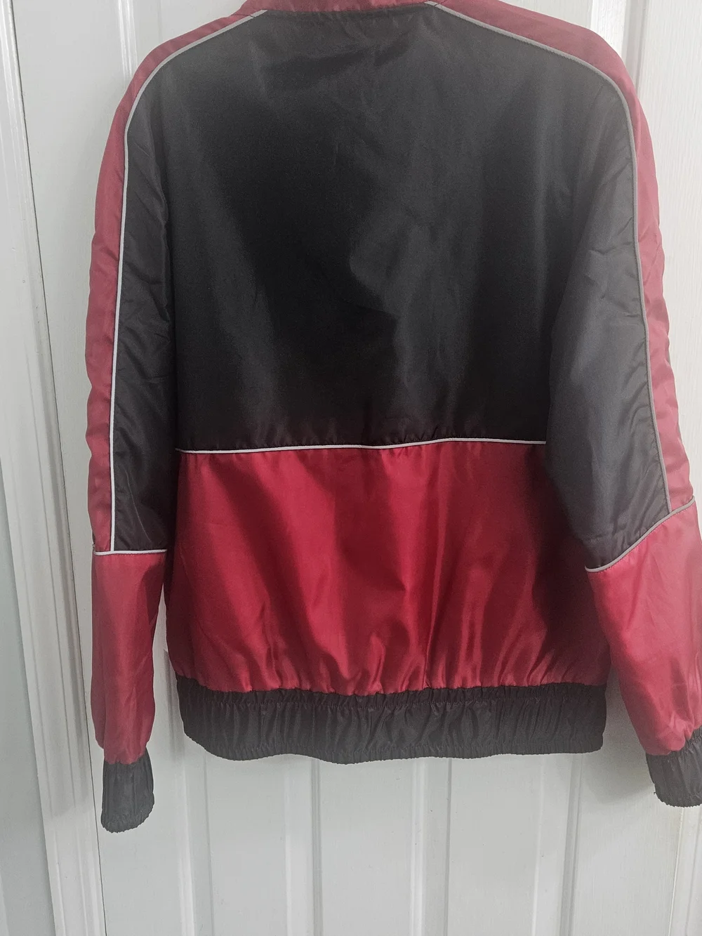 True Religion Dark Red and Black Colorblock Windbreaker
